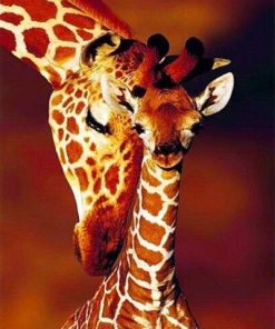Giraffe And Baby Paint by numbers