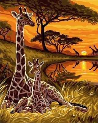 Giraffe Couple paint by numbers