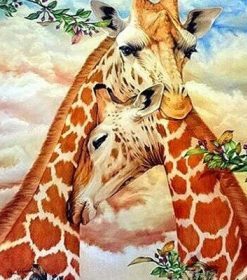 Giraffes Hug Paint By Numbers