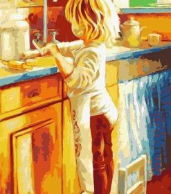 Girl in The Kitchen Paint By Numbers