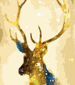 Gold Deer Paint By Numbers