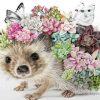 Hedgehog with Flowers Paint By Numbers