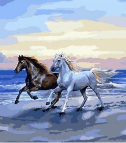Horses On The Beach Paint By Numbers
