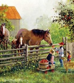 Horses on Farm Paint By Numbers