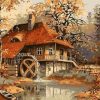 House in Autumn Forest Paint By Numbers