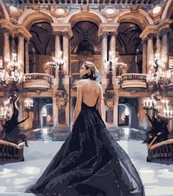 Lady in Black Dress Paint By Numbers