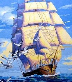 Large Sailing Ship Paint By Numbers
