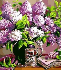 Lavender Flowers in Vase Paint By Numbers