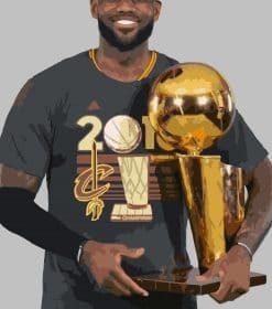 LeBron James with The Trophy Paint By Numbers