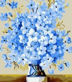 Light Blue Flowers Paint By Numbers