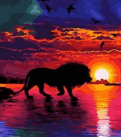 Lion at Sunset Paint By Numbers