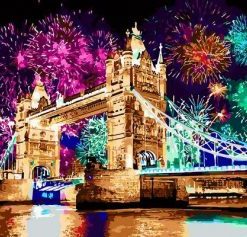 London Bridge With Firework Paint By Numbers