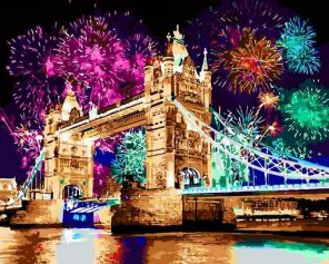 London Bridge With Firework Paint By Numbers