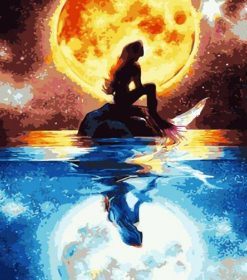 Mermaid Under Moonlight Paint By Numbers