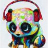 Mini Panda With Headphones Paint By Numbers