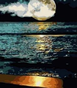 Moon Night at Beach Paint By Numbers