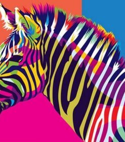 Multi Colors Zebra Paint By Numbers