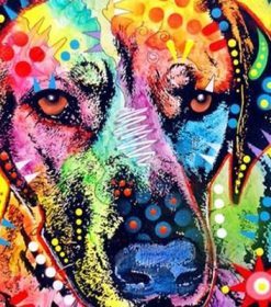Multicolored Dog Paint By Numbers
