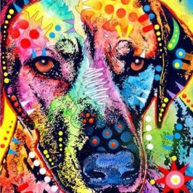 Multicolored Dog Paint By Numbers