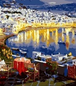 Mykonos at Sunset Paint By Numbers