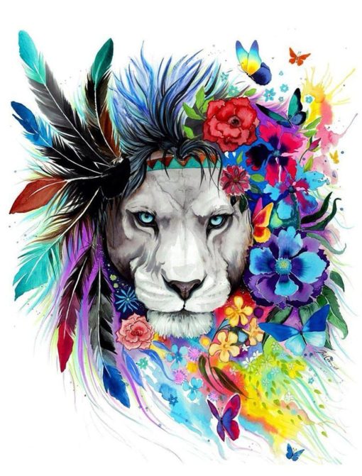 Native Lion Paint By Numbers