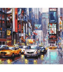 New York in Rain Paint By Numbers