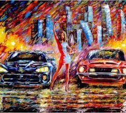 Night Racing Cars Paint By Numbers