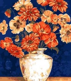 Orange Rose in Vase Paint By Numbers