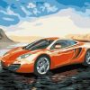 Orange Sports Car Paint By Numbers