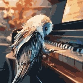 Owl on Piano Paint By Numbers