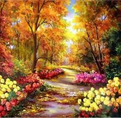 Path Of Flowers Paint by numbers