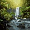 Peaceful Waterfall Scenery Paint By Numbers