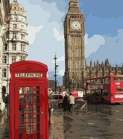 Phone Booth In London Paint By Numbers