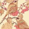 Pink Bird With Flowers Paint By Numbers