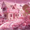 Pink Candy House Paint By Numbers