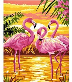 Pink Flamingo at Sunset Paint By Numbers