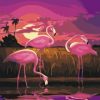 Pink Flamingos at Sunset Paint By Numbers