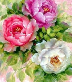 Pink Flowers Paint By Numbers