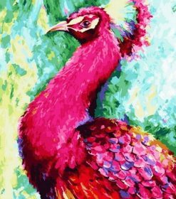 Pink Peacock Paint By Numbers