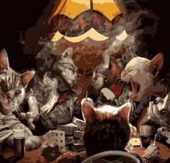 Poker Cats Paint By Numbers