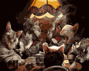 Poker Cats Paint By Numbers