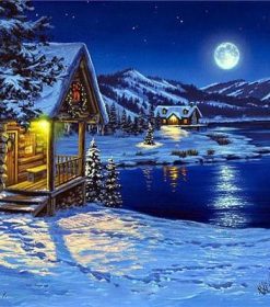 Pretty Christmas Night Paint By Numbers