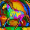 Psychedelic Colorful Horse Paint By Numbers