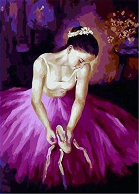 Purple Ballet Dancer paint by numbers