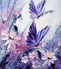 Purple Butterflies Paint By Numbers