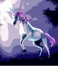 Purple Unicorn Paint By Numbers