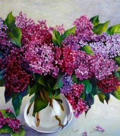 Purple Vase Flowers Paint By Numbers