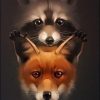 Raccoon and Fox Paint By Numbers