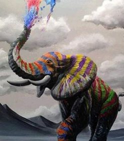 Rainbow Elephant Paint By Numbers