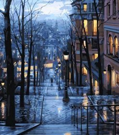 Rainy Night in Paris Paint By Numbers